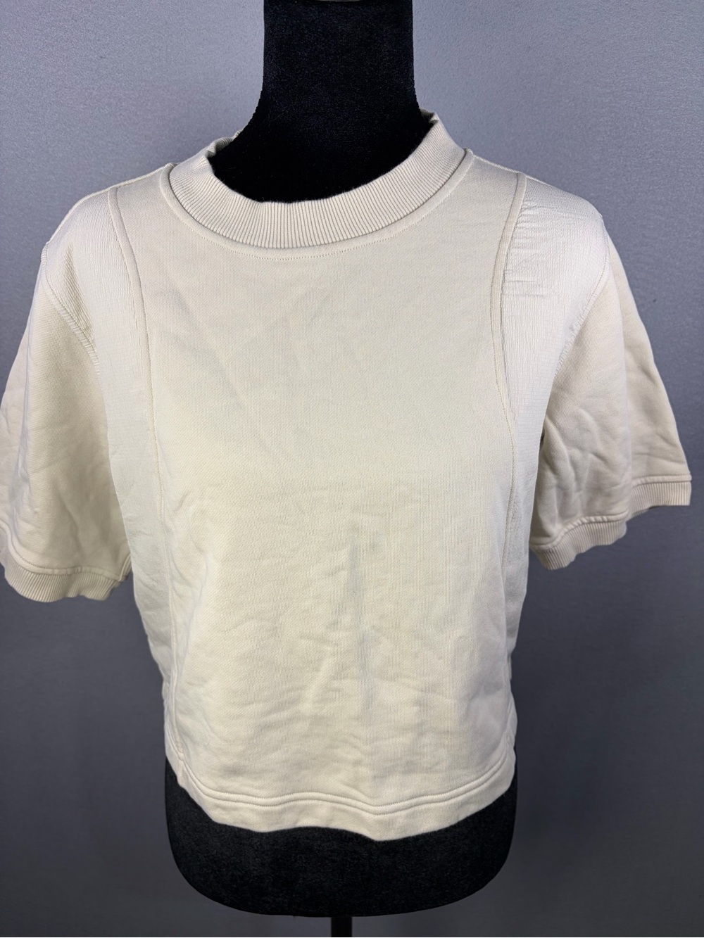 Lululemon French Terry Mixed-Media Short Sleeve Sweatshirt / Cropped Tee